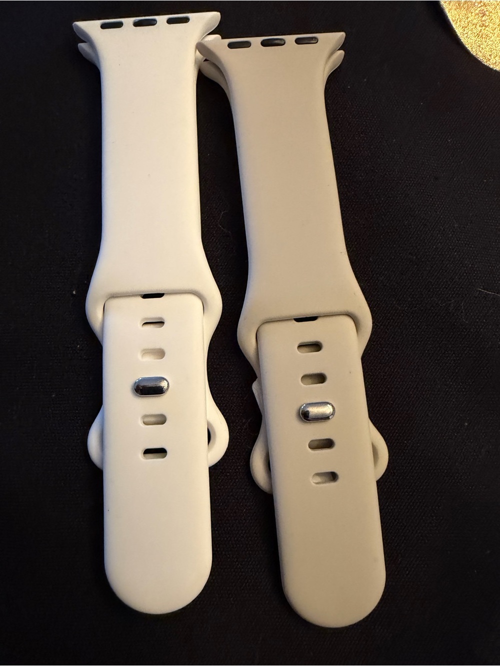 Silicone Watch Band Replacement for Smartwatches - White and Light Beige